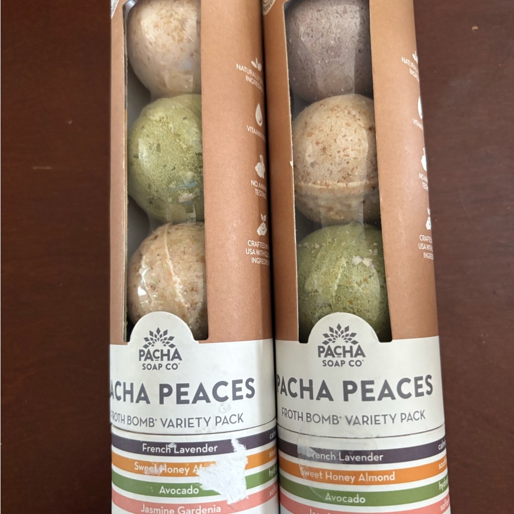 New Pacha Soap Co Froth Bath Bombs 4 ct pk/2 ct SEALED